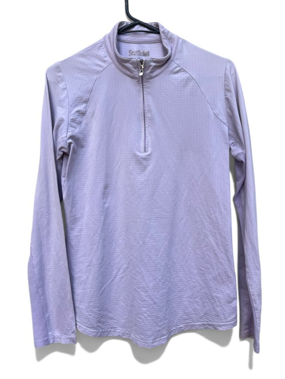 SanSoleil SolCool Lavender Purple 1/4 Zip UV 50+ Golf Tennis Top Medium